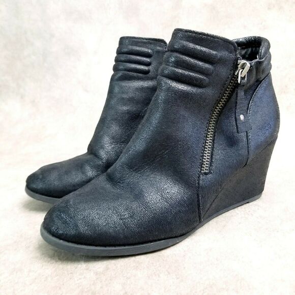 Rampage Womens Mabel  Size 7 Black  Fabric 2" Wedge Ankle Boot Booties - Picture 3 of 9